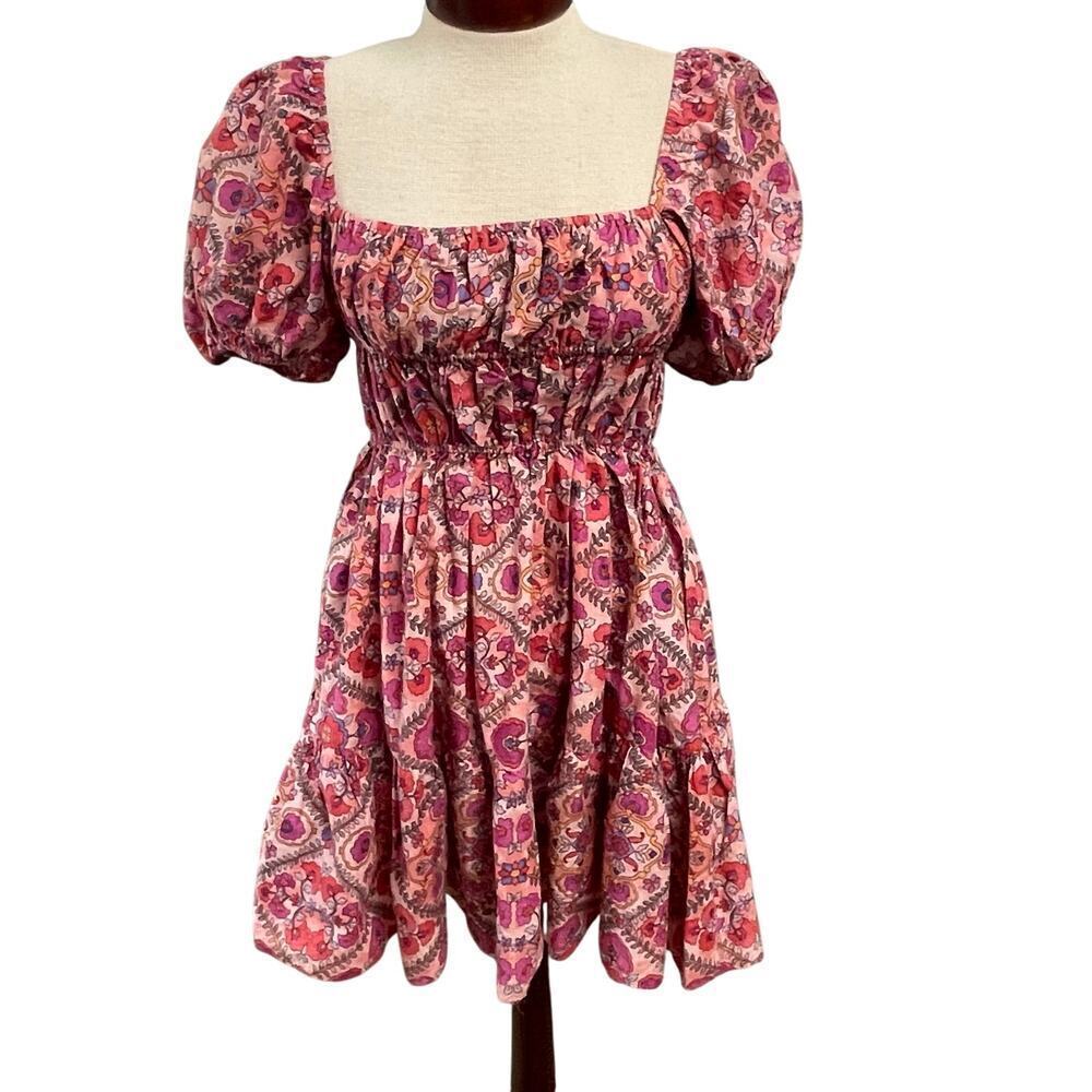 Olivaceous Floral Dress Size Large Feminine Pink Milkmaid Romantic Whimsical